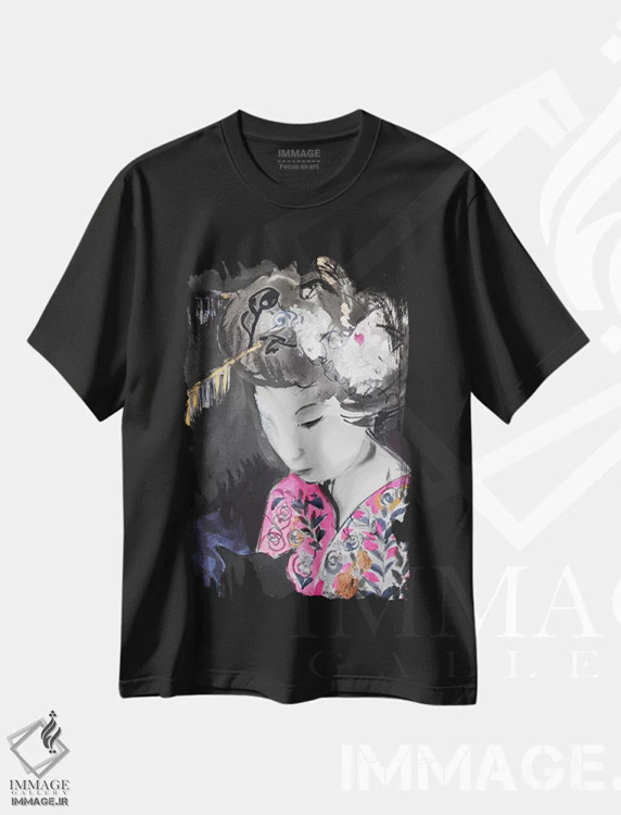 تیشرت مشکی طرح دار – تیشرت آسیایی ,گیشای سومیه اثر مارینا دل پوزو immage.ir