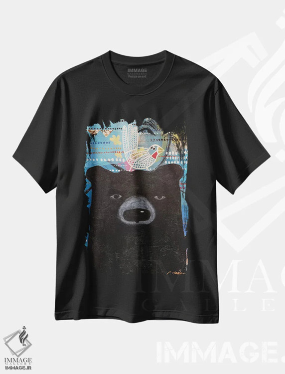 تیشرت مشکی طرح دار – تیشرت فانتزی ,پرنده مغز دوم اثر مادارا میسون immage.ir