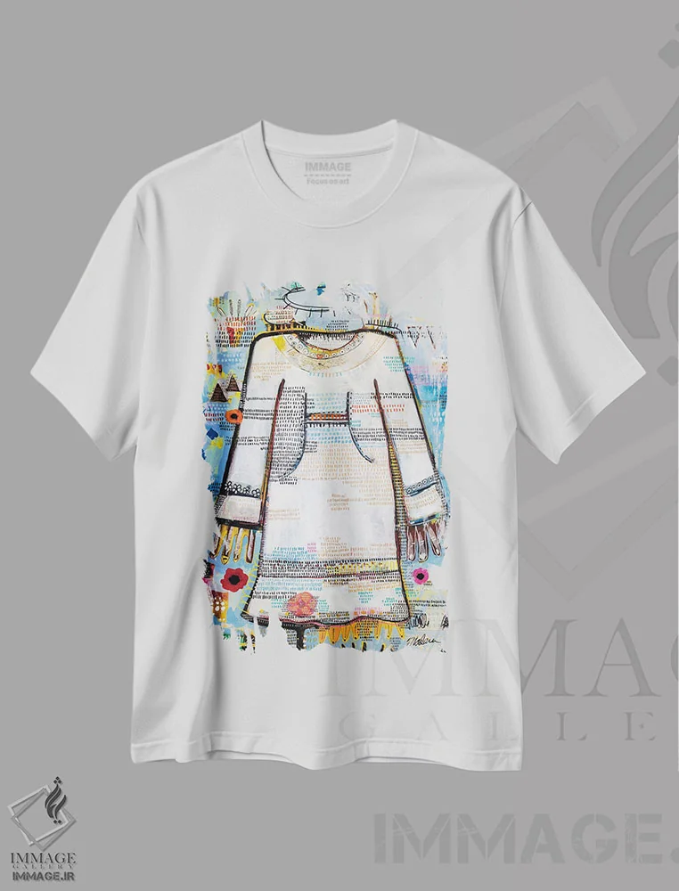 تیشرت سفید طرح دار – تیشرت مد ,کوسپوک AB اثر مادارا میسون immage.ir