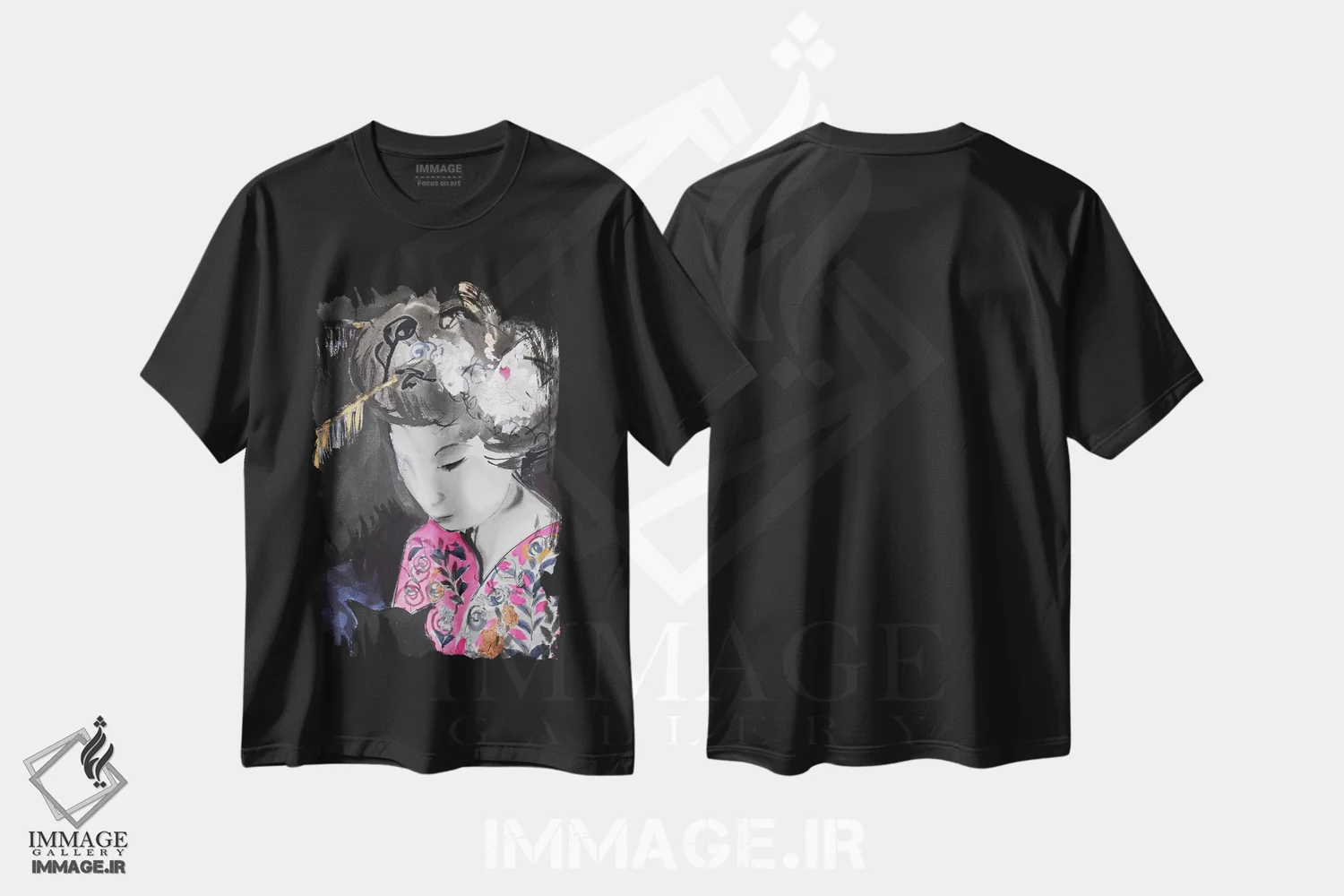 تیشرت مشکی طرح دار – تیشرت آسیایی ,گیشای سومیه اثر مارینا دل پوزو immage.ir