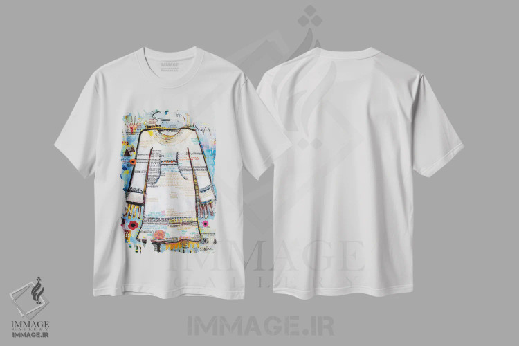 تیشرت سفید طرح دار – تیشرت مد ,کوسپوک AB اثر مادارا میسون immage.ir