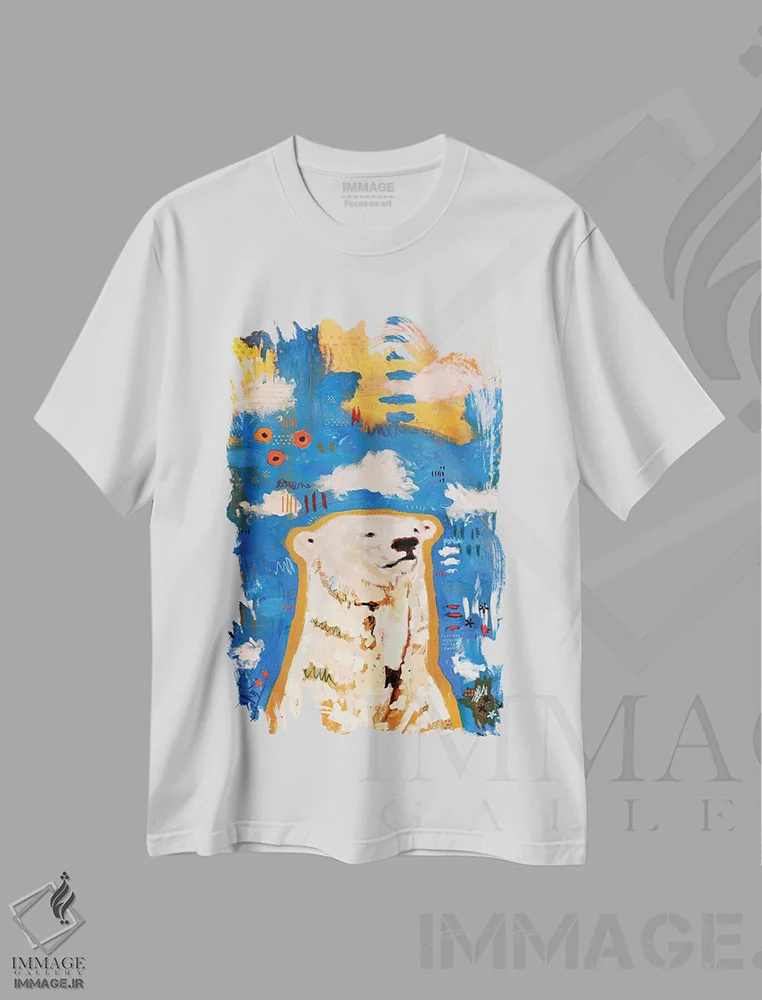 تیشرت سفید طرح دار – تیشرت طبیعت ,نانوک اثر مادارا میسون فروشگاه ایماژ