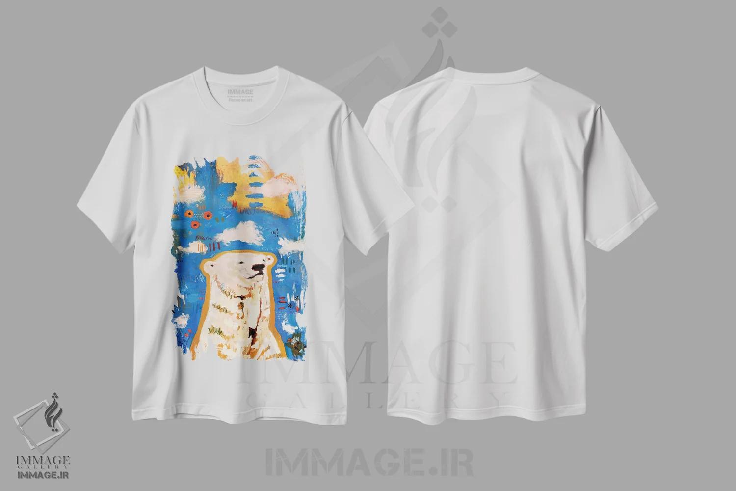تیشرت سفید طرح دار – تیشرت طبیعت ,نانوک اثر مادارا میسون فروشگاه ایماژ