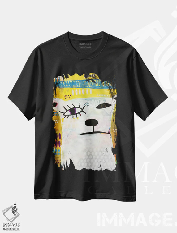 تیشرت مشکی طرح دار – تیشرت گرافیکی ,خرس پیکاسو اثر مادارا میسون فروشگاه ایماژ