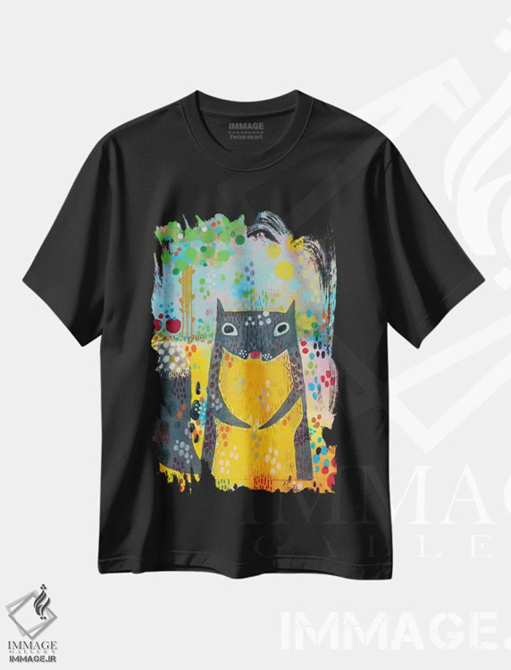 تیشرت مشکی طرح دار – تیشرت فانتزی ,سنجاب اثر مادارا میسون immage.ir