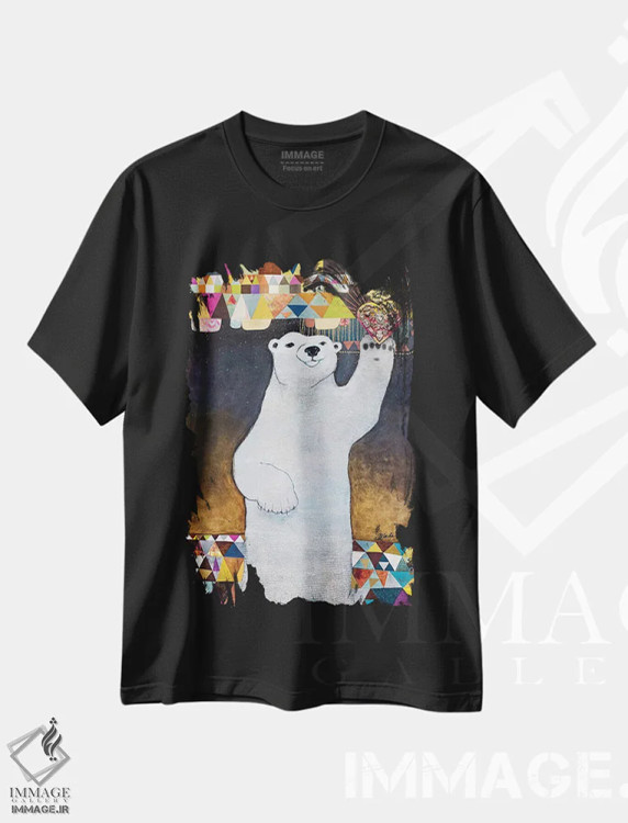 تیشرت مشکی طرح دار – تیشرت طبیعت ,قلب مقدس قطبی اثر مادارا میسون immage.ir