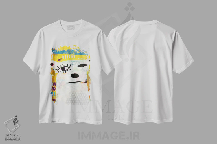 تیشرت سفید طرح دار – تیشرت گرافیکی ,خرس پیکاسو اثر مادارا میسون immage.ir