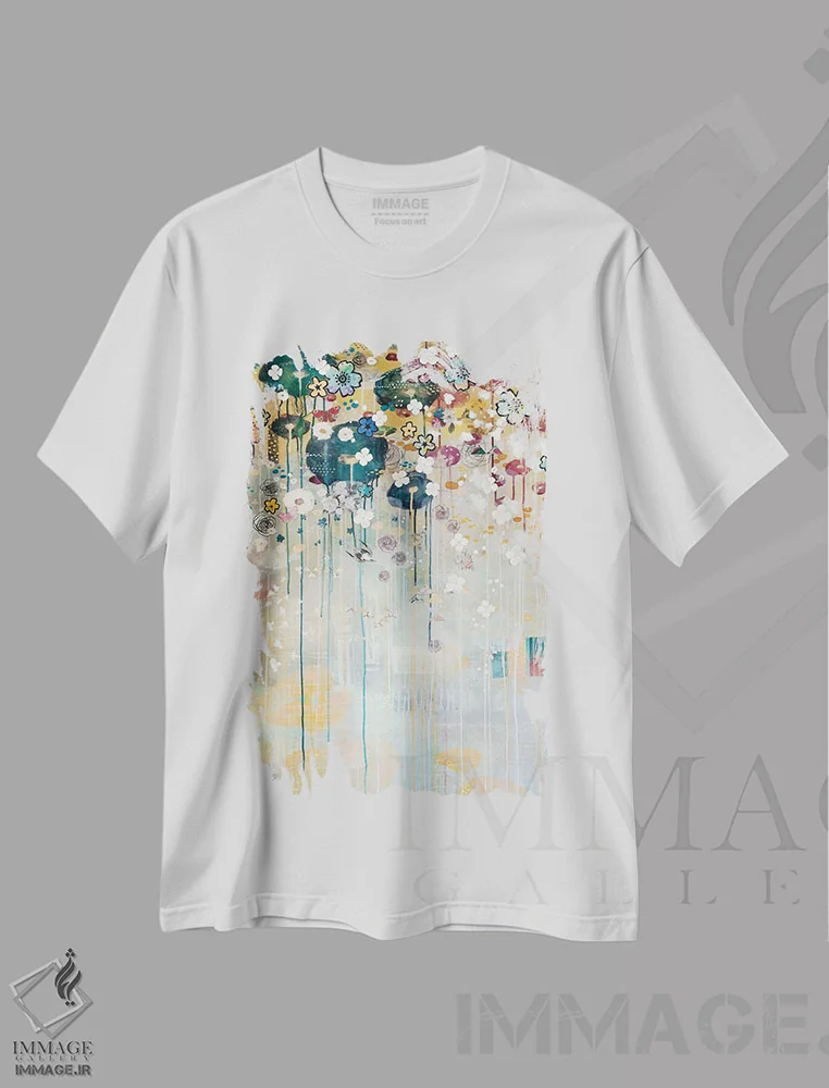 تیشرت سفید طرح دار – تیشرت هنری ,جوهره اثر مادارا میسون immage.ir