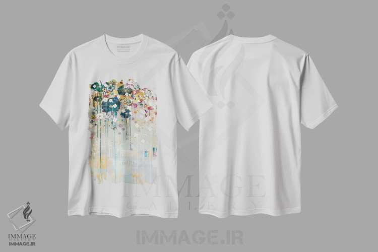 تیشرت سفید طرح دار – تیشرت هنری ,جوهره اثر مادارا میسون immage.ir