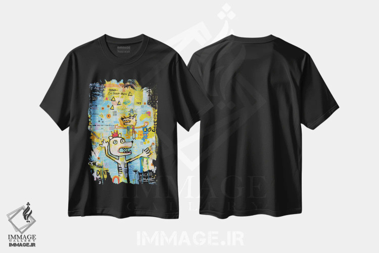 تیشرت مشکی طرح دار – تیشرت فانتزی ,دب اکبر اثر مادارا میسون فروشگاه ایماژ