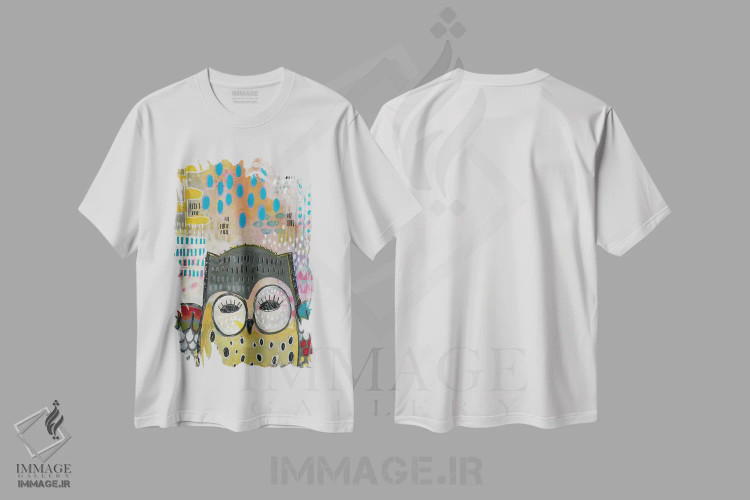 تیشرت سفید طرح دار – تیشرت هنری ,آنچه می جویی، تو را می جوید اثر مادارا میسون فروشگاه ایماژ
