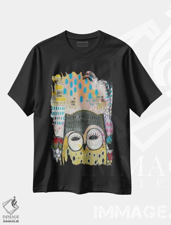 تیشرت مشکی طرح دار – تیشرت هنری ,آنچه می جویی، تو را می جوید اثر مادارا میسون immage.ir