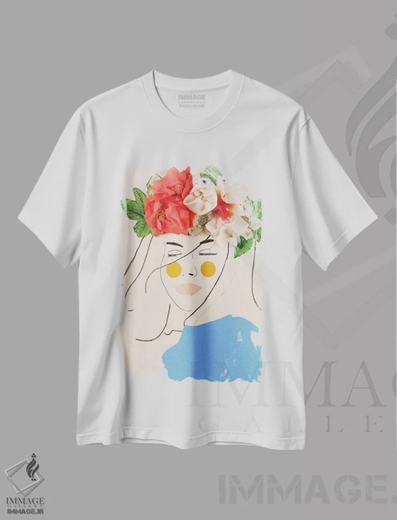تیشرت سفید طرح دار – تیشرت گلدار ,سر گل سه اثر مردیت استیل فروشگاه ایماژ