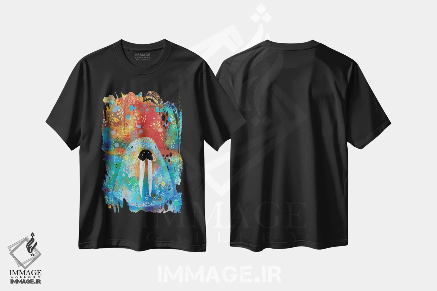 تیشرت مشکی طرح دار – تیشرت فانتزی ,من شیر دریایی هستم اثر مادارا میسون فروشگاه ایماژ