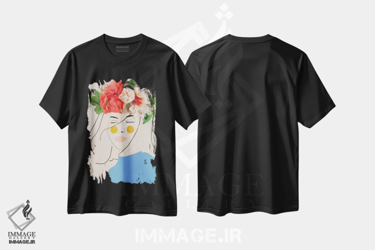 تیشرت مشکی طرح دار – تیشرت گلدار ,سر گل سه اثر مردیت استیل immage.ir