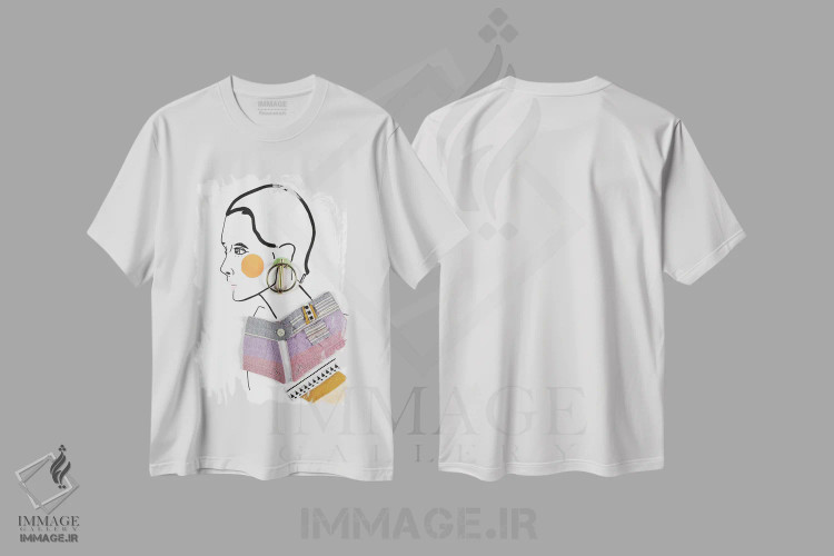 تیشرت سفید طرح دار – تیشرت هنری زنانه ,اوهفت اثر مردیت استیل فروشگاه ایماژ