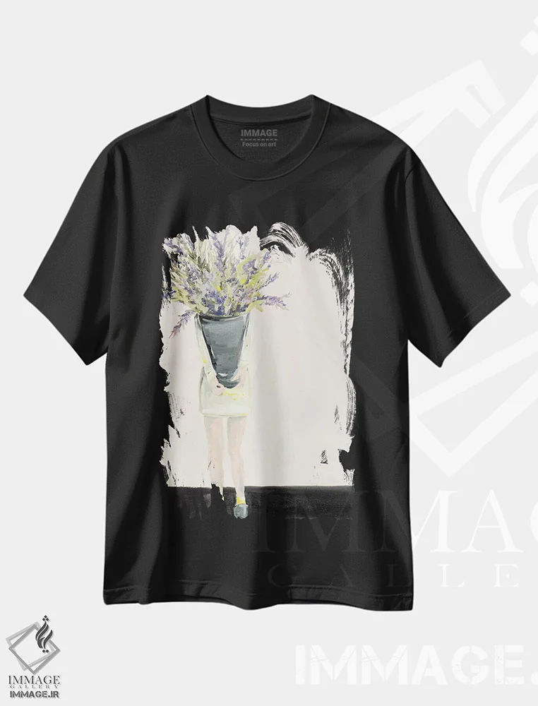 تیشرت مشکی طرح دار – تیشرت طبیعت ,اسطوخودوس اثر مردیت استیل immage.ir