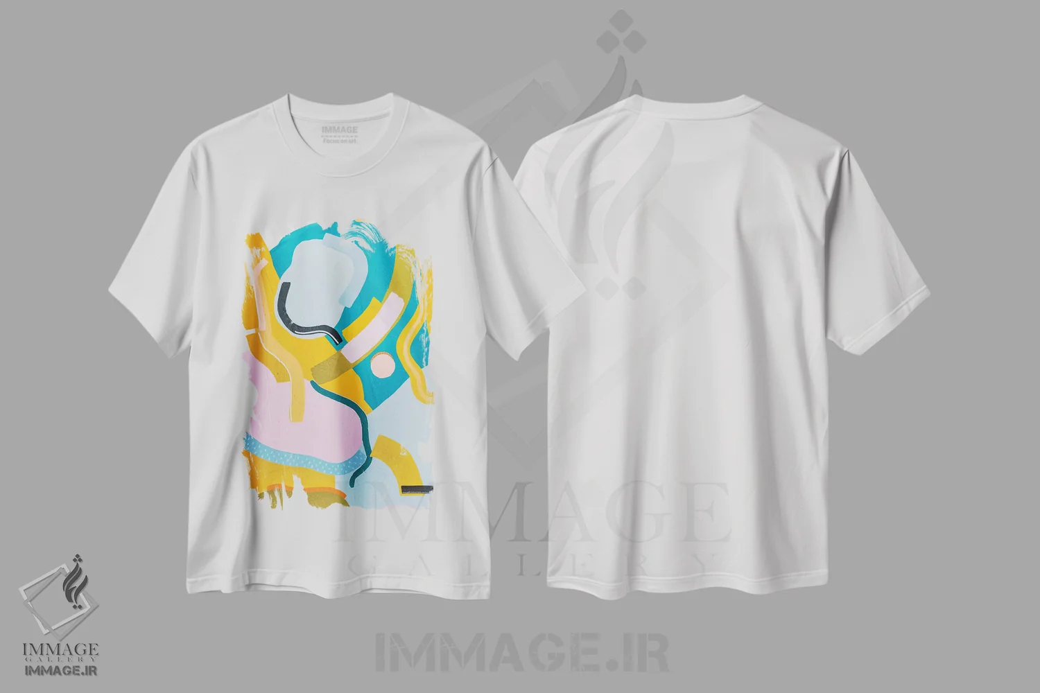 تیشرت سفید طرح دار – تیشرت آبستره ,بازی با شکل ها دو اثر مردیت استیل فروشگاه ایماژ