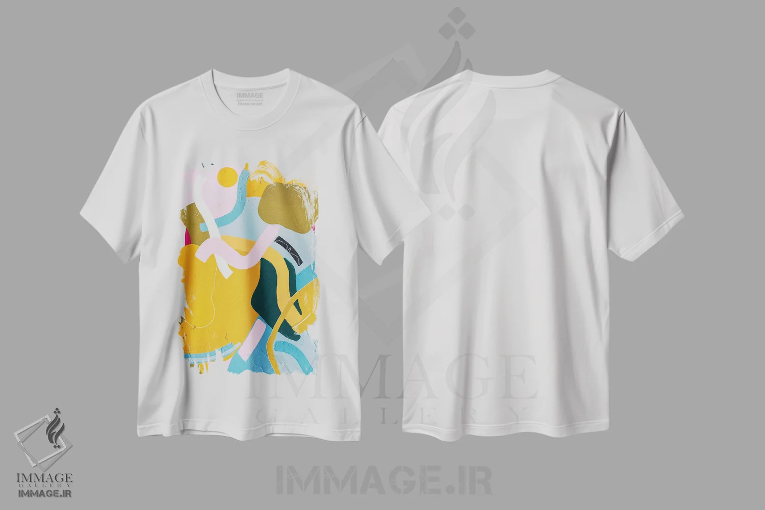 تیشرت سفید طرح دار – تیشرت آبستره ,بازی با شکل ها یک اثر مردیت استیل immage.ir