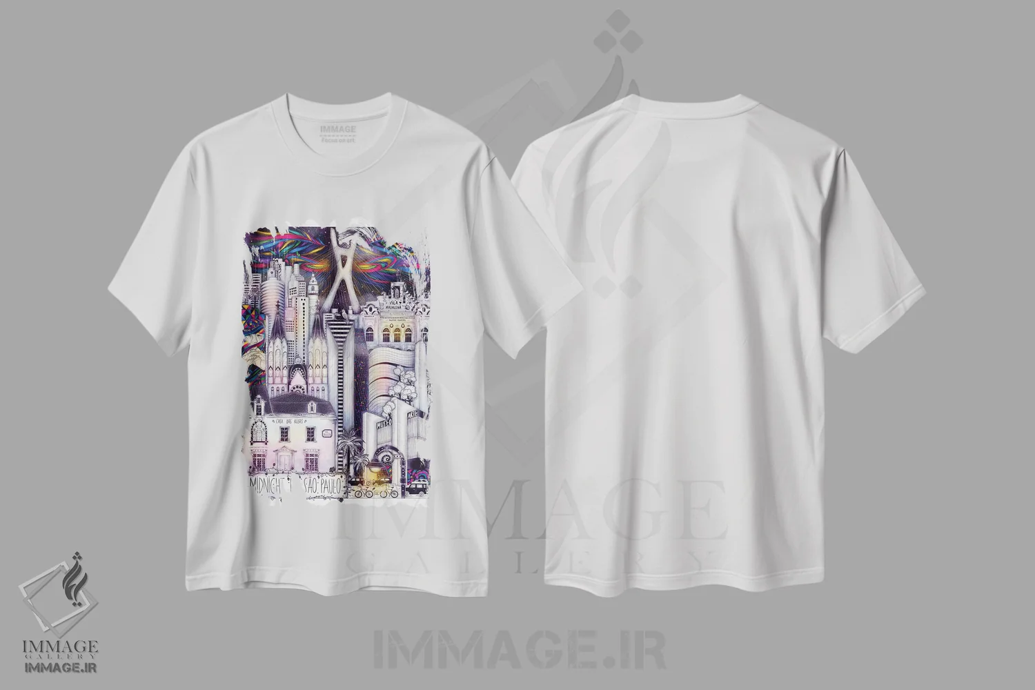 تیشرت سفید طرح دار – تیشرت شهری ,نیمه شب در سائو پائولو اثر مادالینا تنتارئانو immage.ir