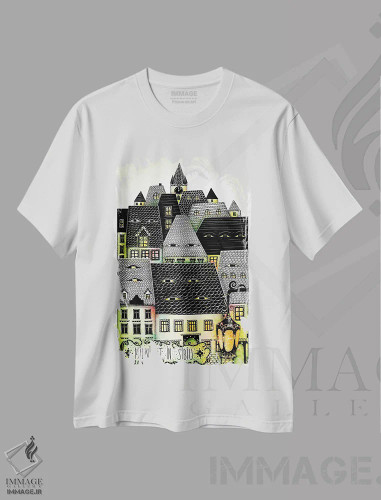 تیشرت سفید طرح دار – تیشرت شهری ,نیمه شب در سیبیو اثر مادالینا تنتارئانو فروشگاه ایماژ