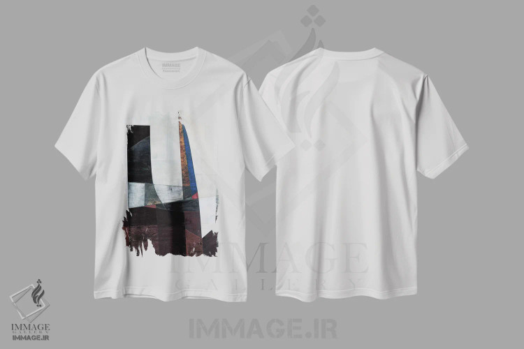 تیشرت سفید طرح دار – تیشرت انتزاعی ,برش دو اثر ماتیاس دوآرته immage.ir