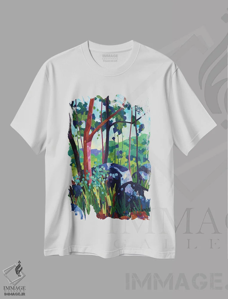 تیشرت سفید طرح دار – تیشرت طبیعت ,اجتماع اثر ملیسا رید-دیواین فروشگاه ایماژ