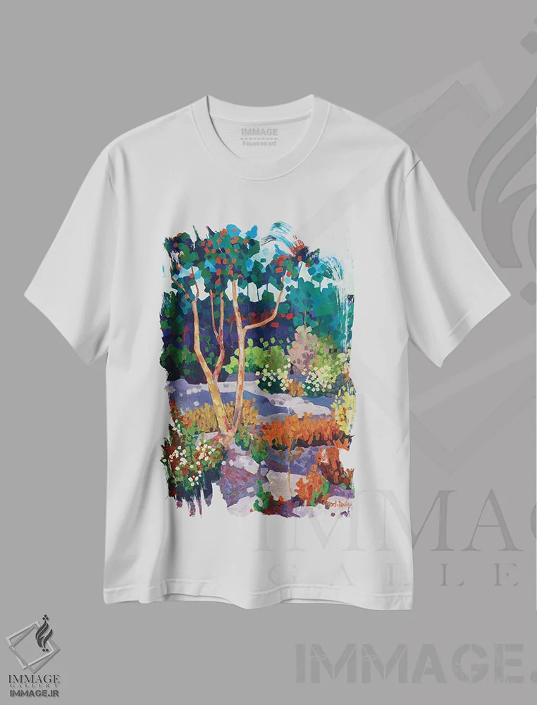 تیشرت سفید طرح دار – تیشرت هنری ,من به رنگ ها خواب می بینم اثر ملیسا رید-دیواین فروشگاه ایماژ