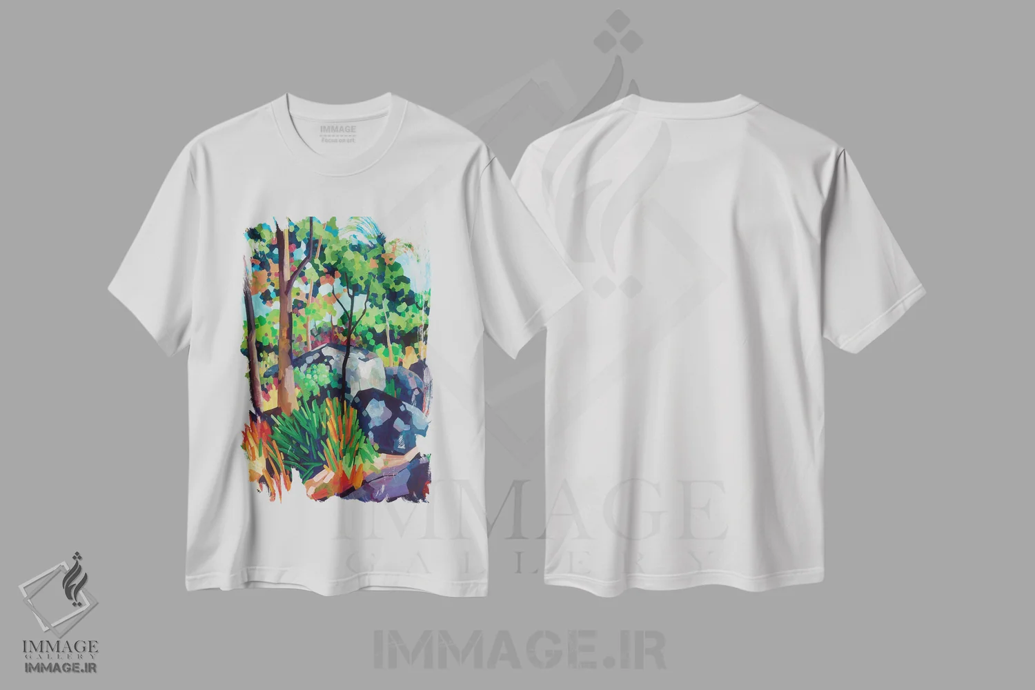 تیشرت سفید طرح دار – تیشرت طبیعت ,لذت در جنگل بی راه اثر ملیسا رید-دیواین فروشگاه ایماژ