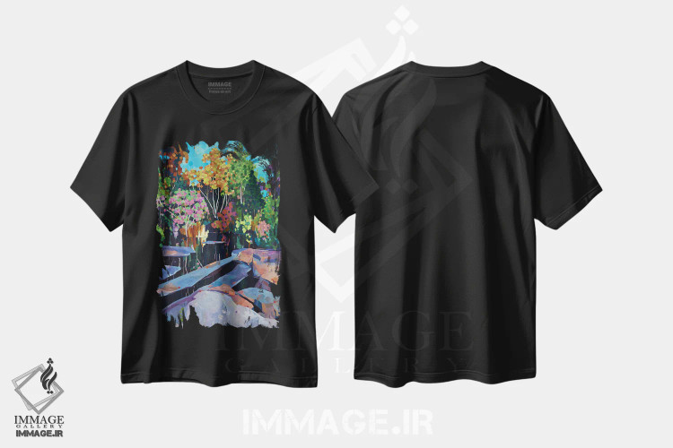 تیشرت مشکی طرح دار – تیشرت طبیعت ,آرامش اثر ملیسا رید-دیواین فروشگاه ایماژ