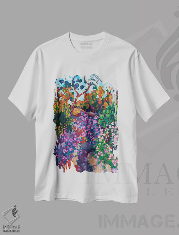 تیشرت سفید طرح دار – تیشرت طبیعت ,زمین آراسته اثر ملیسا رید-دیواین immage.ir