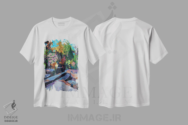 تیشرت سفید طرح دار – تیشرت طبیعت ,آرامش اثر ملیسا رید-دیواین immage.ir