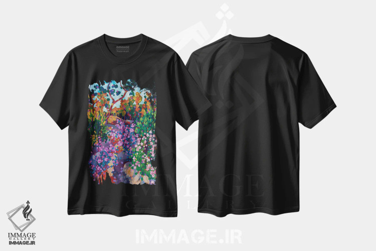 تیشرت مشکی طرح دار – تیشرت طبیعت ,زمین آراسته اثر ملیسا رید-دیواین فروشگاه ایماژ