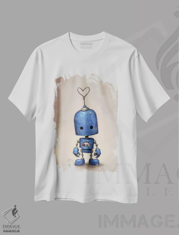 تیشرت سفید طرح دار – تیشرت فانتزی ,آبی اثر مت دیکسون فروشگاه ایماژ
