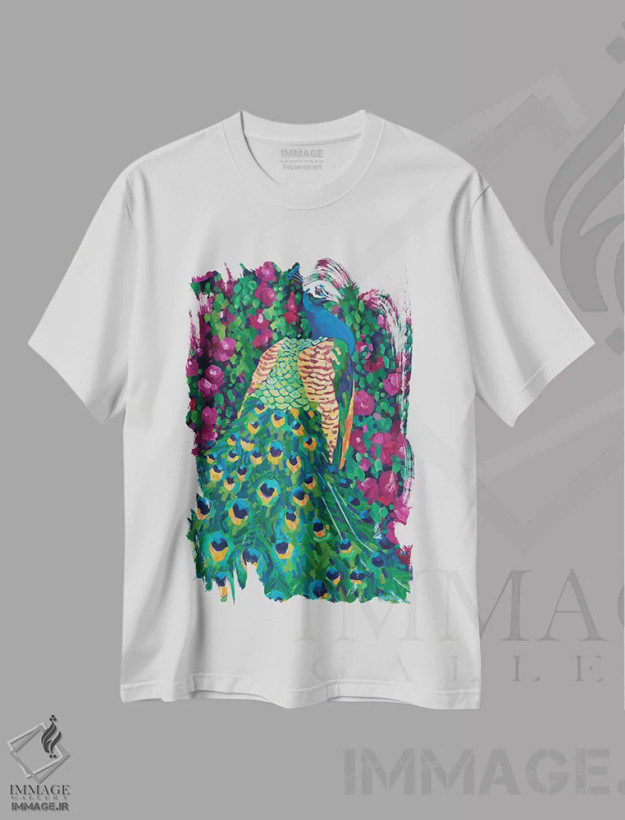 تیشرت سفید طرح دار – تیشرت هنری ,باغ ملکه اثر ملیسا رید-دیواین فروشگاه ایماژ