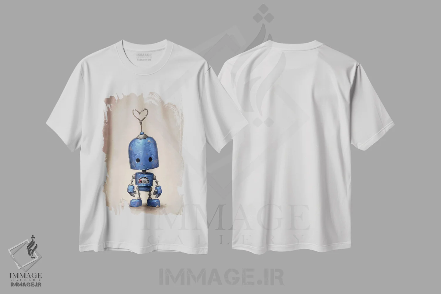 تیشرت سفید طرح دار – تیشرت فانتزی ,آبی اثر مت دیکسون فروشگاه ایماژ