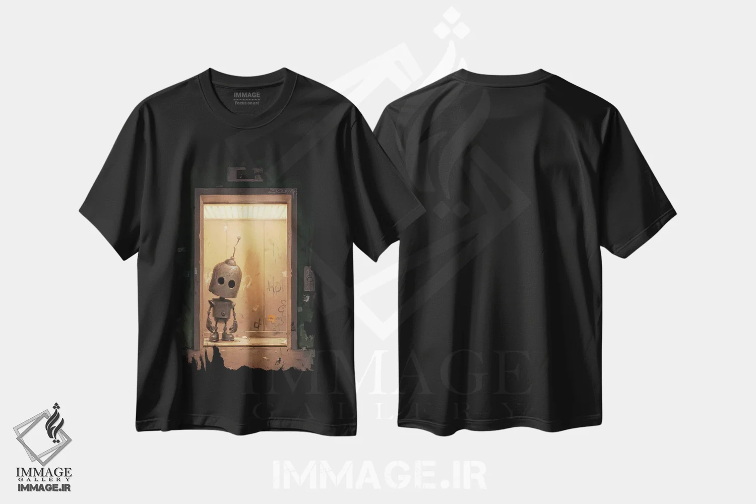 تیشرت مشکی طرح دار – تیشرت هنری ,دروازه اثر مت دیکسون فروشگاه ایماژ