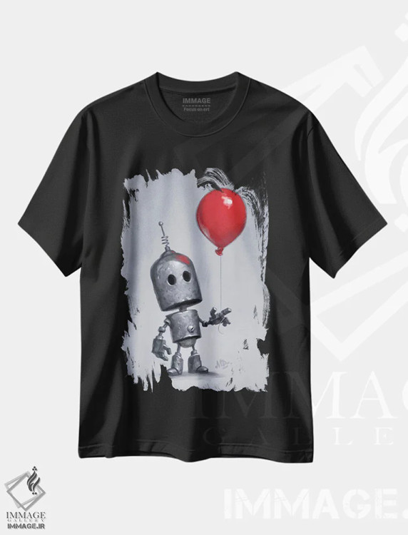 تیشرت مشکی طرح دار – تیشرت فانتزی ,بادکنک قرمز اثر مت دیکسون immage.ir