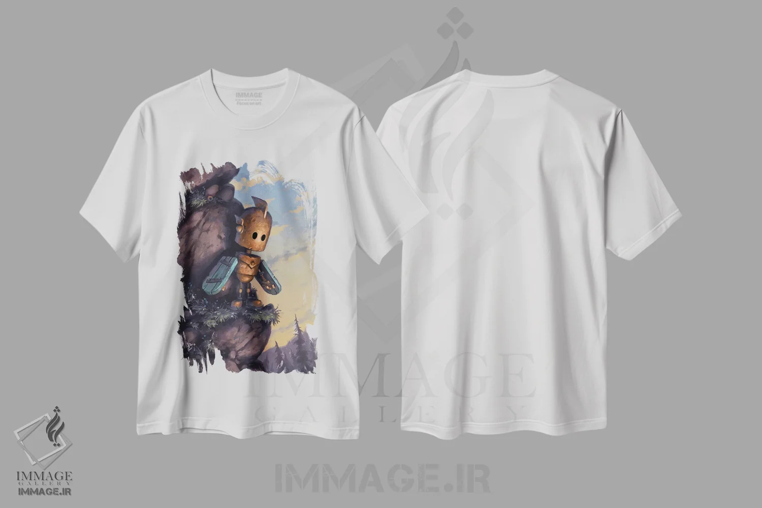 تیشرت سفید طرح دار – تیشرت فانتزی ,یک گام کوچک اثر مت دیکسون فروشگاه ایماژ