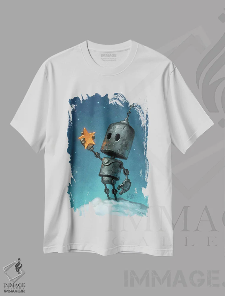 تیشرت سفید طرح دار – تیشرت علمی-تخیلی ,بی جا اثر مت دیکسون immage.ir