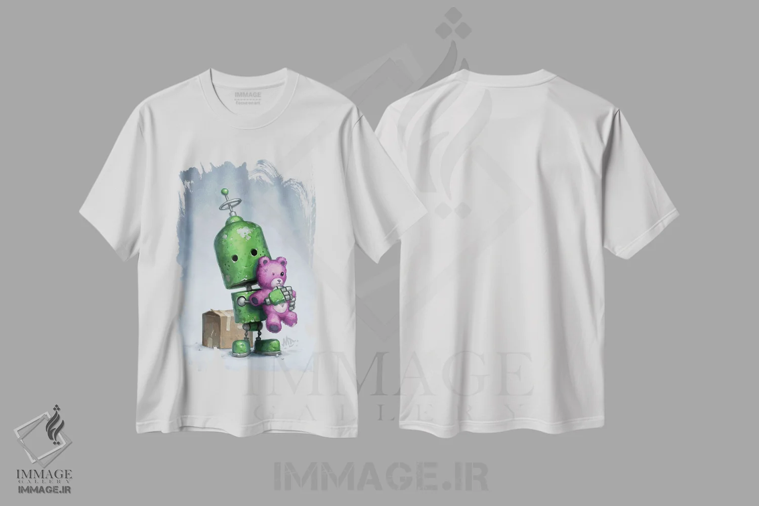 تیشرت سفید طرح دار – تیشرت هنری فانتزی ,اینجا و اکنون اثر مت دیکسون فروشگاه ایماژ