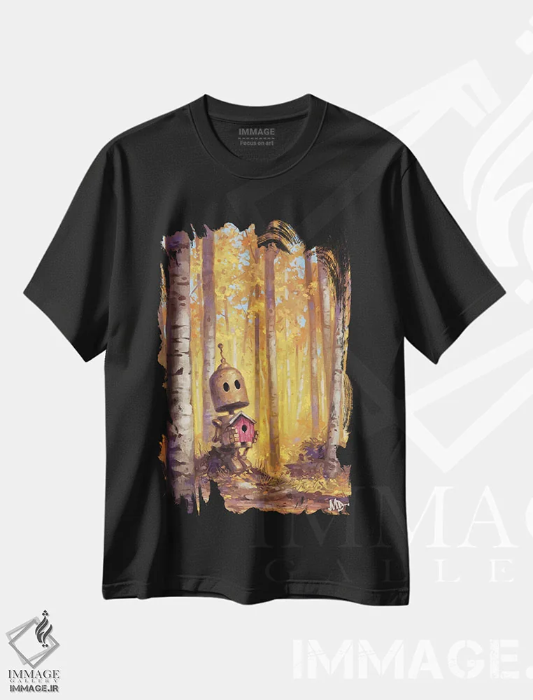 تیشرت مشکی طرح دار – تیشرت فانتزی طبیعت ,دلتنگی اثر مت دیکسون immage.ir