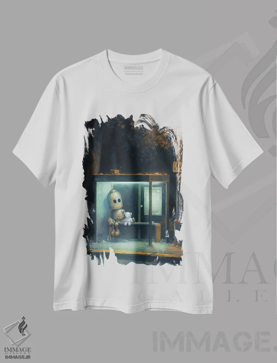 تیشرت سفید طرح دار – تیشرت هنری فانتزی ,خدمات شبانه اثر مت دیکسون immage.ir