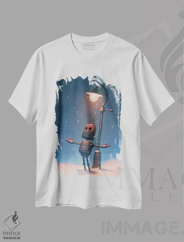 تیشرت سفید طرح دار – تیشرت فانتزی کودکانه ,روز برفی اثر مت دیکسون immage.ir