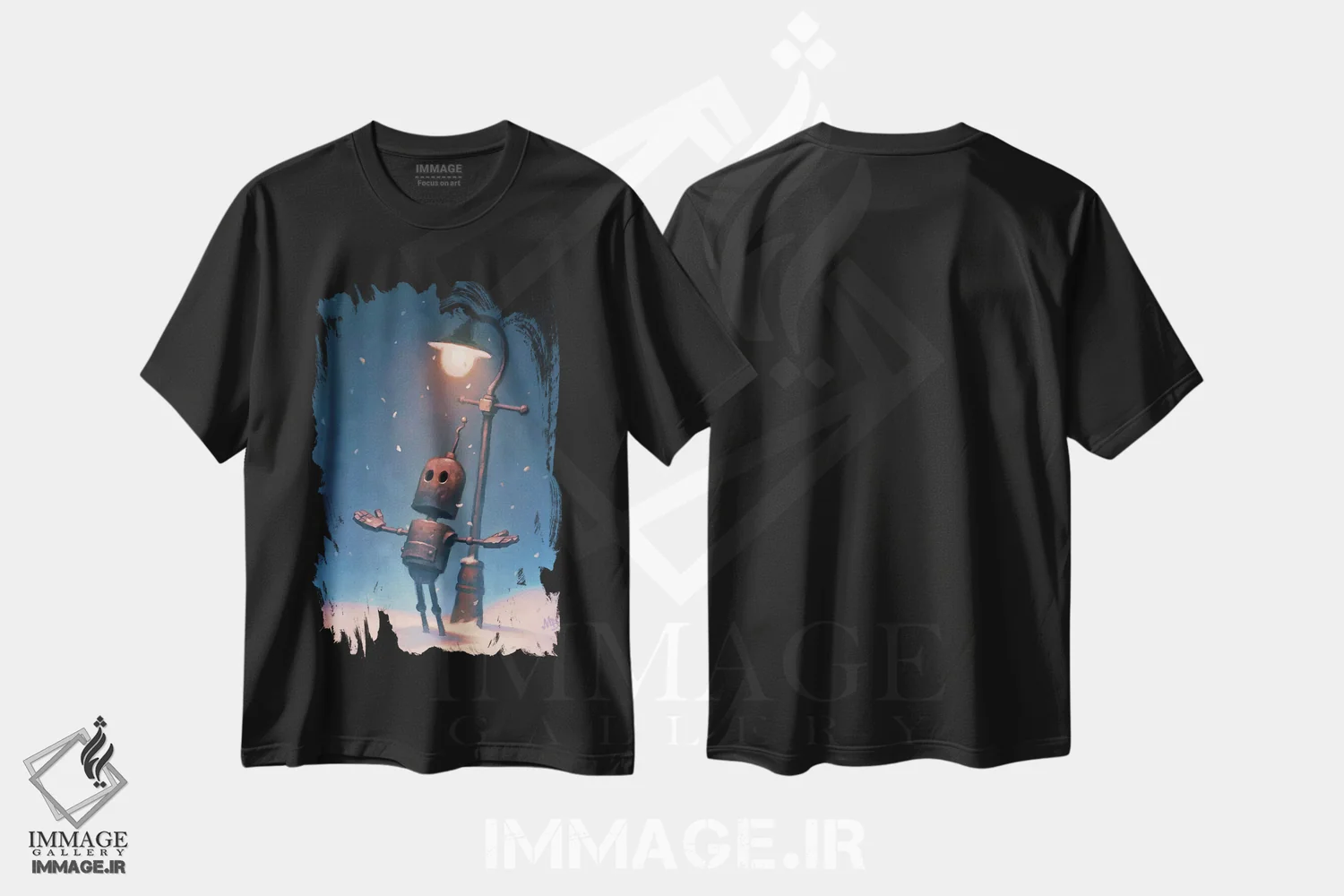 تیشرت مشکی طرح دار – تیشرت فانتزی کودکانه ,روز برفی اثر مت دیکسون فروشگاه ایماژ