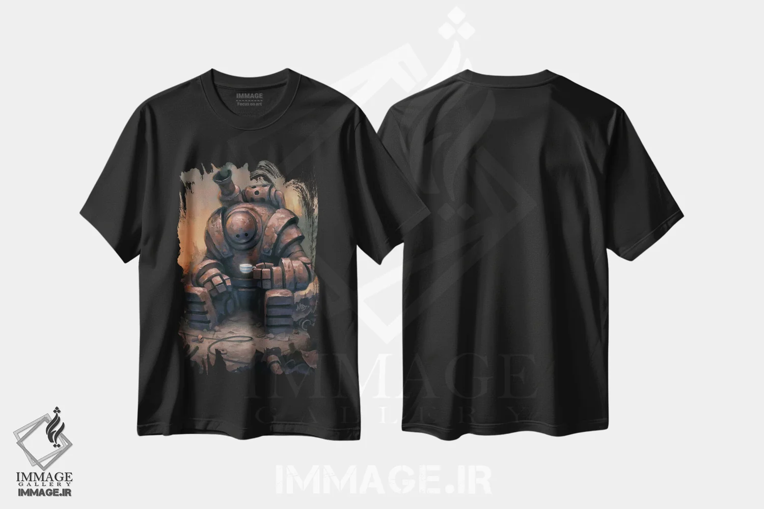 تیشرت مشکی طرح دار – تیشرت فانتزی ,استراحت چای اثر مت دیکسون immage.ir