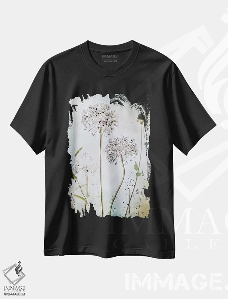 تیشرت مشکی طرح دار – تیشرت طبیعت ,آلیوم II اثر مندی دیشر فروشگاه ایماژ