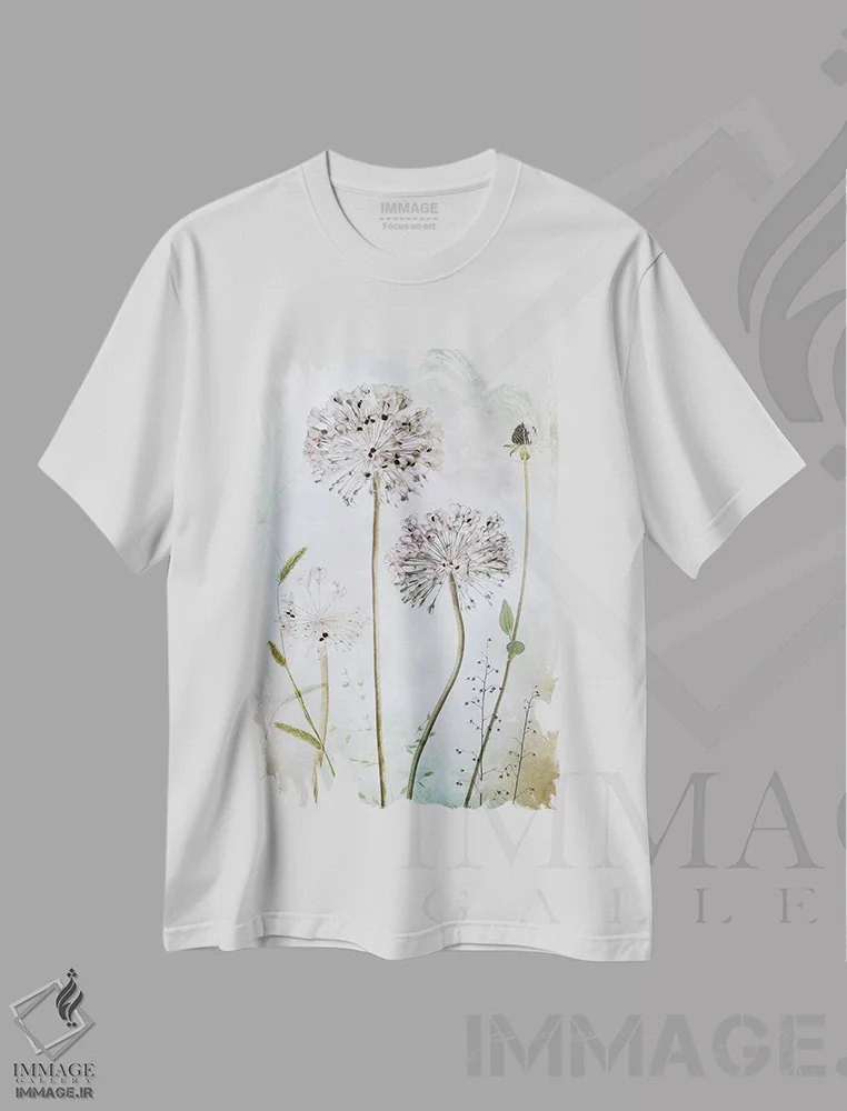 تیشرت سفید طرح دار – تیشرت طبیعت ,آلیوم II اثر مندی دیشر immage.ir
