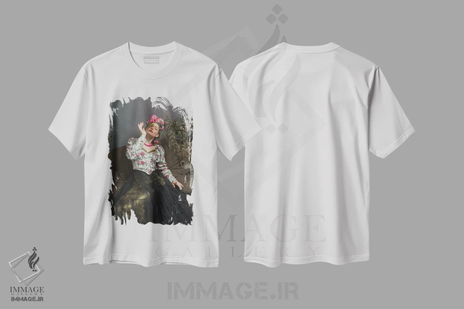 تیشرت سفید طرح دار – تیشرت هنری ,مانتیس اثر میکائلا دوریسووا فروشگاه ایماژ