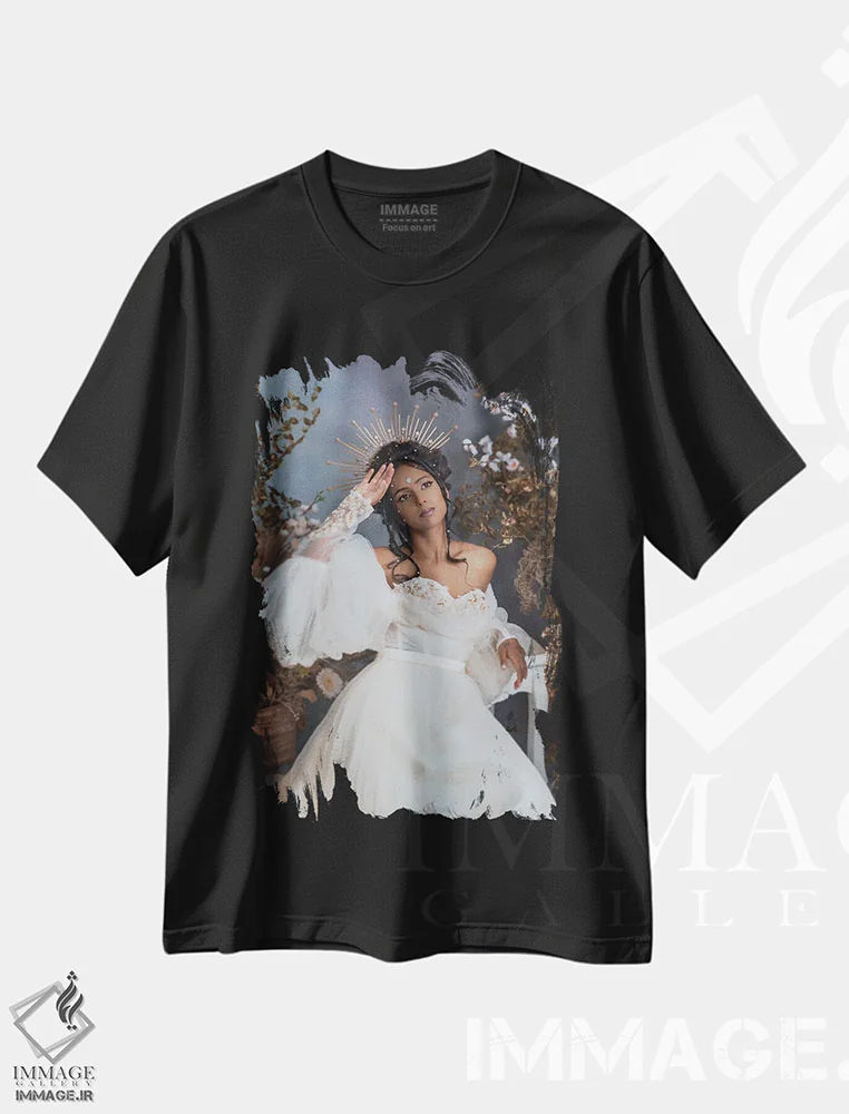 تیشرت مشکی طرح دار – تیشرت زنانه هنری ,شاهزاده اثر میکائلا دوریسووا فروشگاه ایماژ